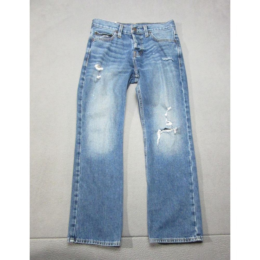 Hollister Jeans Mens 29x30 (Fits29x28) Blue The Hollister Boot Bootcut Distress
